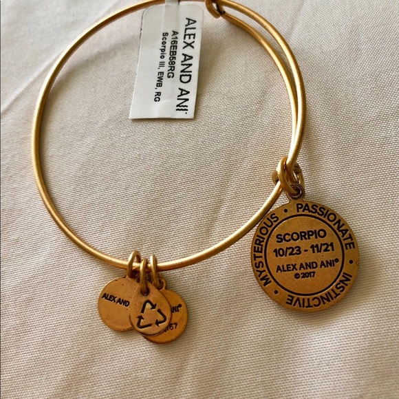 NWT Gold Alex & Ani Scorpio Charm Bracelet - Picture 2 of 2